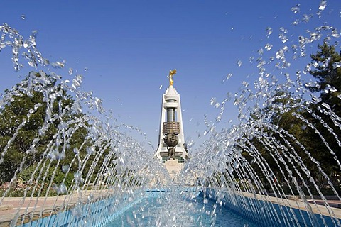 Arch of neutrality and monument to the Earthquake, Ashgabat, Turkmenistan