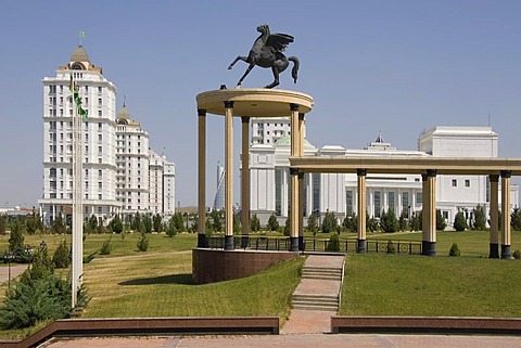 Ashgabat, view from the National Museum over the new residential buildings, Turkmenistan
