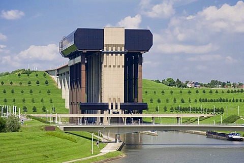 Canal du Centre, Strepy-Thieu Boat Lift, Hainaut Province, Belgium