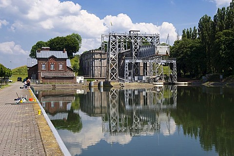 Canal du Centre, Boat Lift number 4, Unesco World Heritage Site, Thieu, Hainaut Province, Belgium