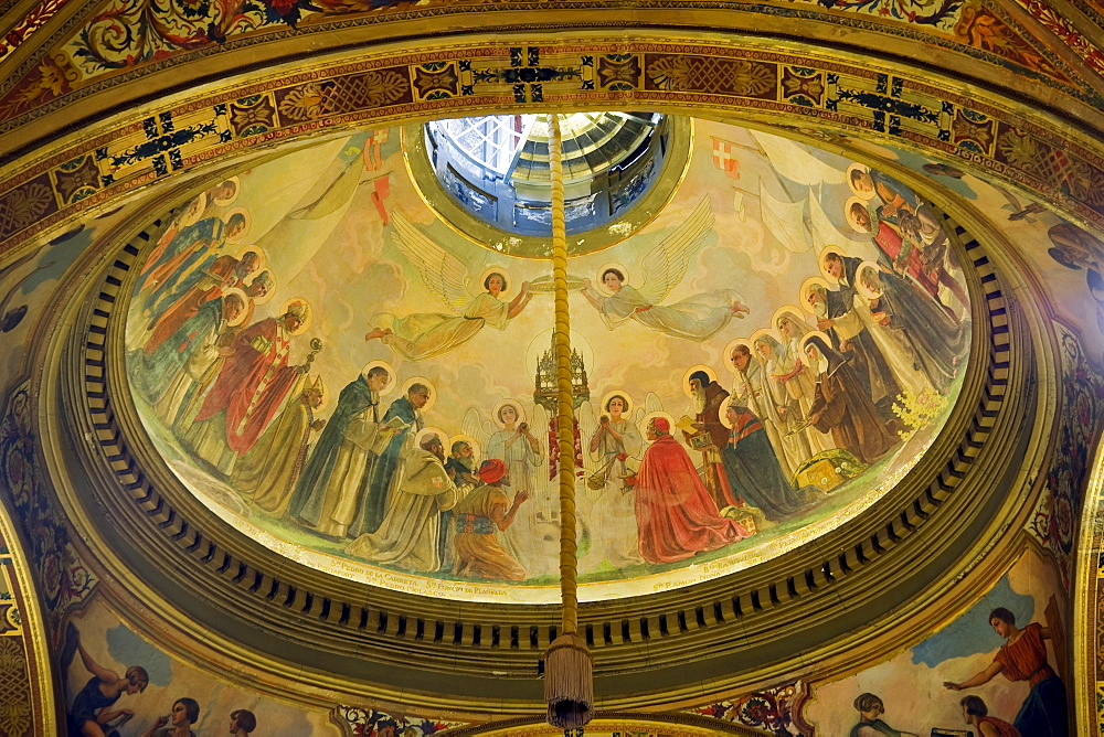 Ceiling paintings, Saint George or Sant Jordi Hall, Palau de la Generalitat, Plaza Sant Jaume, Gothic District, Barcelona, Catalonia, Spain, Europe