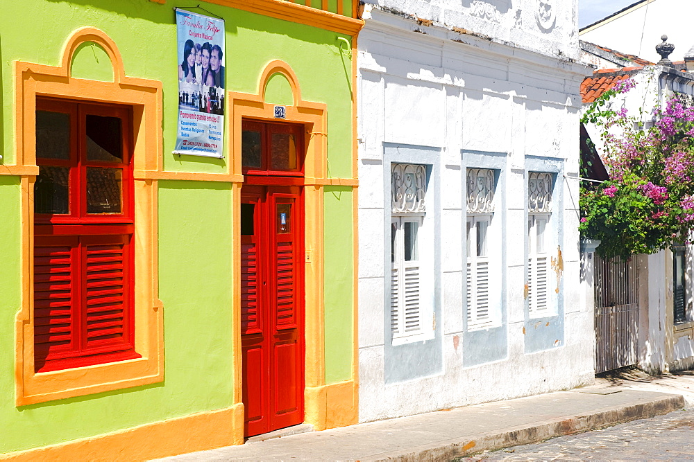 Colorful houses, historic centre of Olinda, UNESCO World Heritage Site, Pernambuco state, Brazil, South America