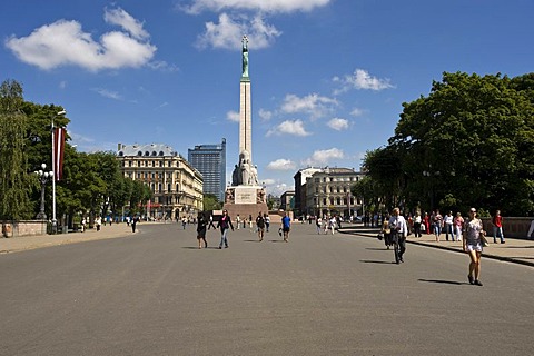 Brivibai monument, Brivibai square, Freedom Monument, Riga, Latvia, Baltic States, PublicGround