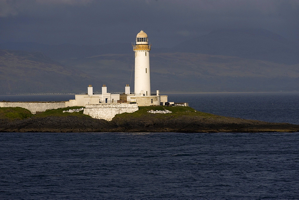 The Eilean Musdile lighthouse at the southern tip of the Isle of Lismore, Scotland, United Kingdom, Europe