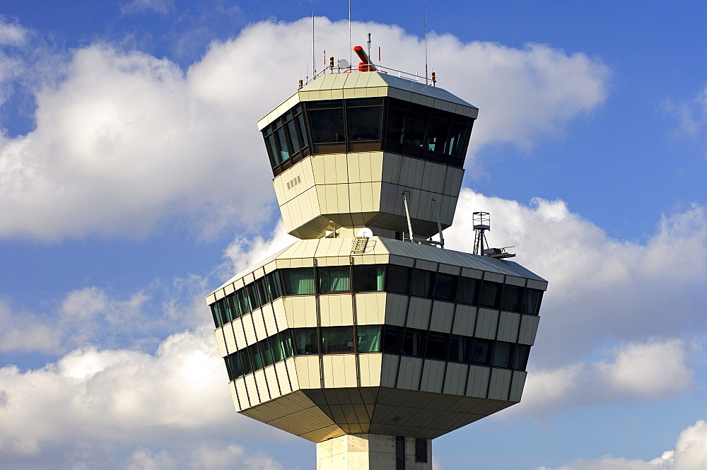 Control tower at the airport Otto Lilienthal, Berlin-Tegel, Germany, Europe