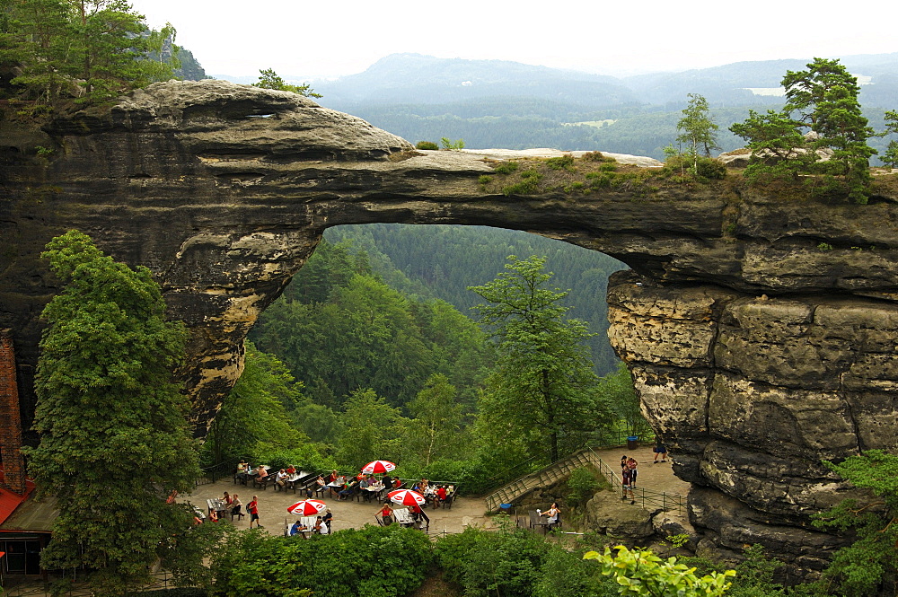 Sandstone bridge Pravcicka brana, Bohemian Switzerland, Czech Republic, Europe