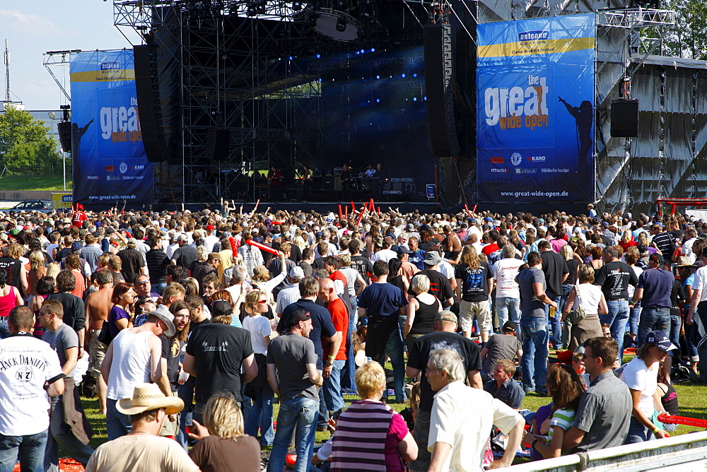 Audience at the Open Air Festival, Muehldorf am Inn, Bavaria, Germany