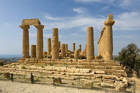 Juno Lacinia temple or Hera temple, Valley of the Temples, Agrigento, Sicily, Italy