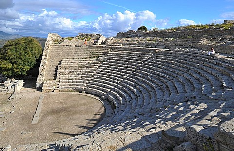 Greek theater, 3rd cent. BC at the temple of Segesta, Syracuse, Sicily, Italy