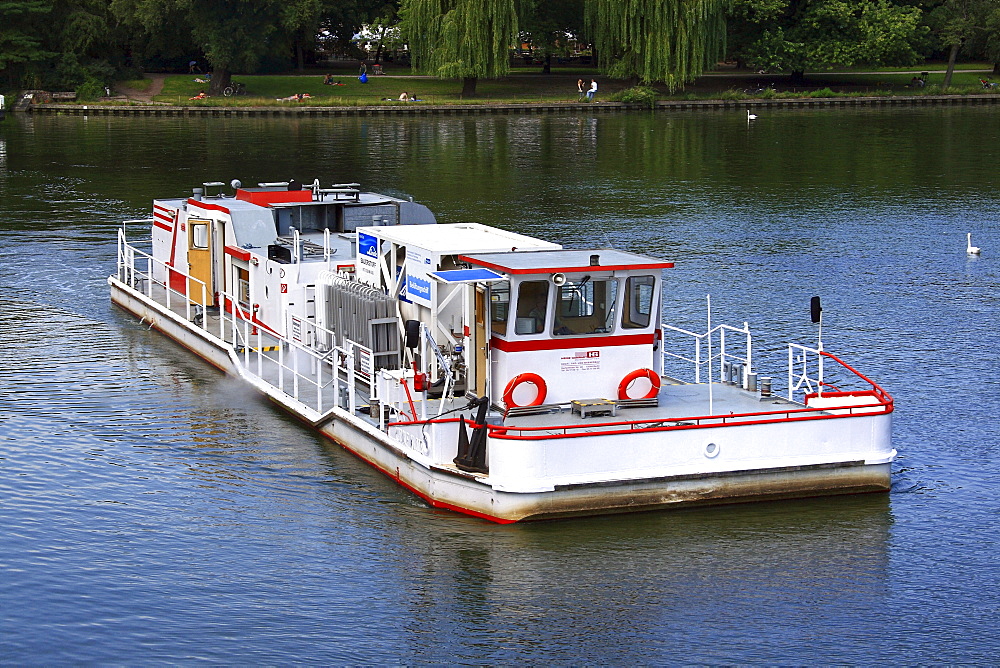 Rudolf Kloos oxygen ship on the Landwehr canal in Berlin, Germany, Europe