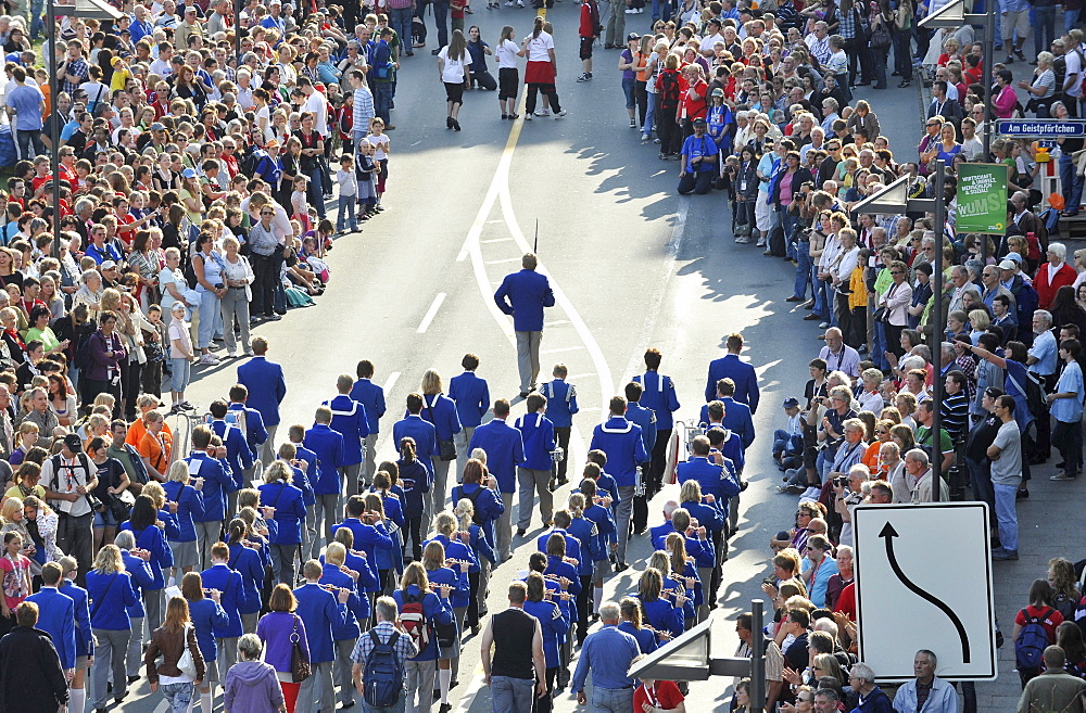 International German Gymnastics Festival 2009 procession, Mainkai, Frankfurt am Main, Hesse, Germany, Europe