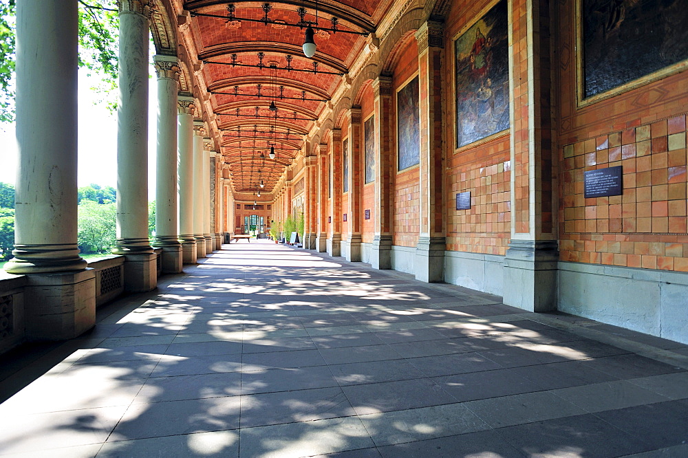 Arcades of the Trinkhalle pump room, Baden-Baden, Black Forest, Baden-Wuerttemberg, Germany, Europe