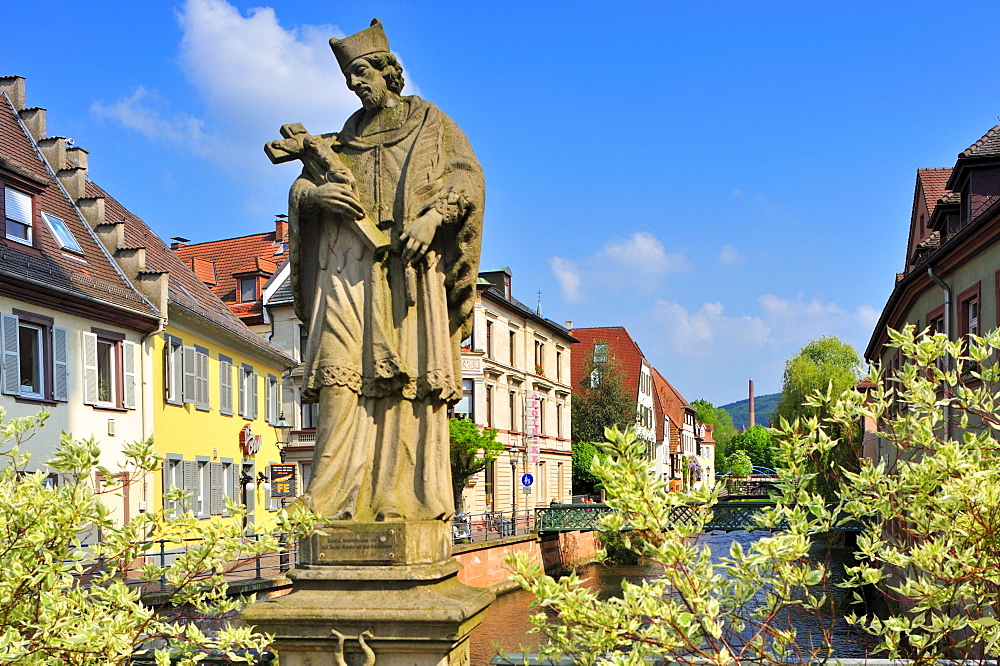 Historic centre, Rathausbruecke town hall bridge, Ettlingen, Black Forest, Baden-Wuerttemberg, Germany, Europe