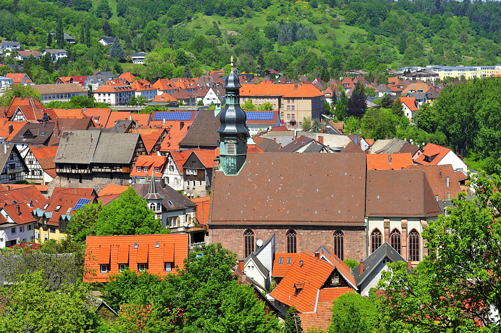 Cityscape with St. Jakobskirche St. Jacob's Church, Gernsbach, Murgtal, Black Forest, Baden-Wuerttemberg, Germany, Europe