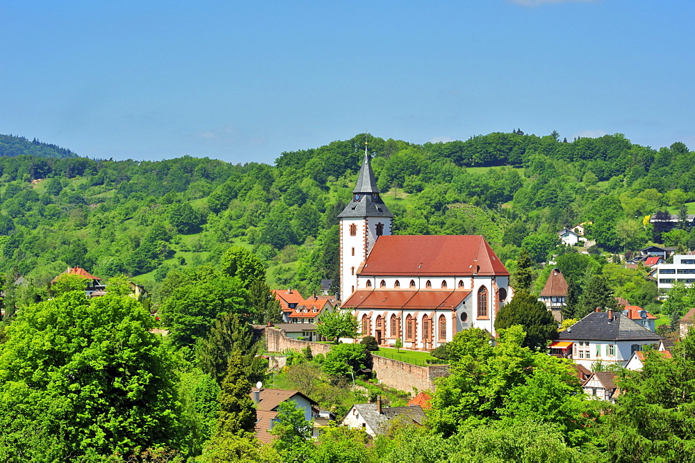 View on the Liebfrauenkirche Church of Our Lady, Gernsbach, Murgtal, Black Forest, Baden-Wuerttemberg, Germany, Europe