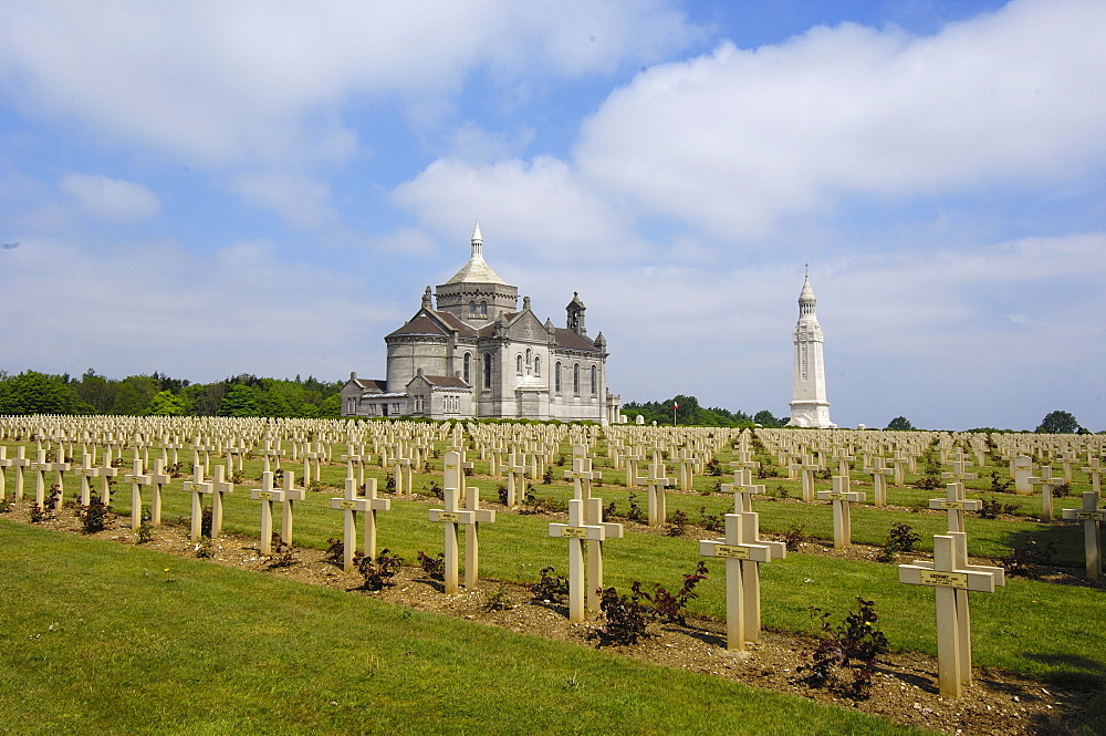 First World War Cemetery and Memorial at Notre Dame de Lorette, Pas-de-Calais, Somme valley, France, Europe