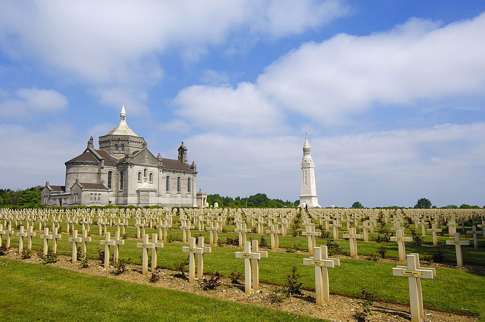 First World War Cemetery and Memorial at Notre Dame de Lorette, Pas-de-Calais, Somme valley, France, Europe