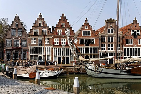 Harbour of Hoorn at the IJsselmeer, historic house fronts, Province of North Holland, Netherlands, Europe