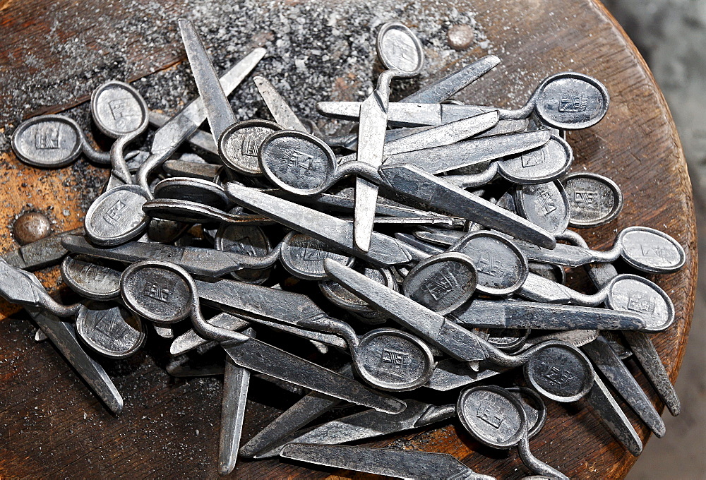 Scissor blanks, Hendrichs swage forge, LVR Industrial Museum, Solingen, North Rhine-Westphalia, Germany, Europe