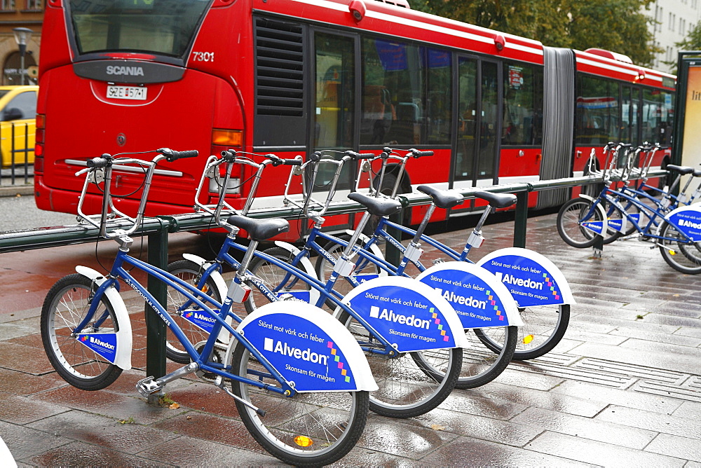 City bikes, Stockholm, Sweden, Scandinavia, Europe