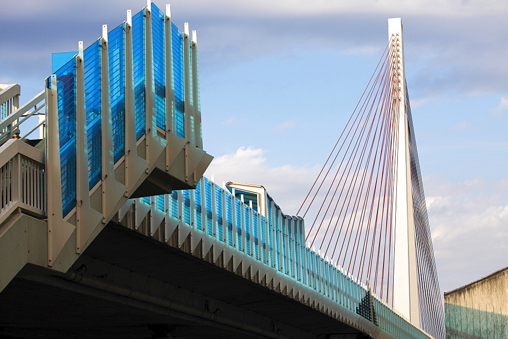 Raiffeisenbruecke Bridge, Neuwied, Rhineland-Palatinate, Germany, Europe