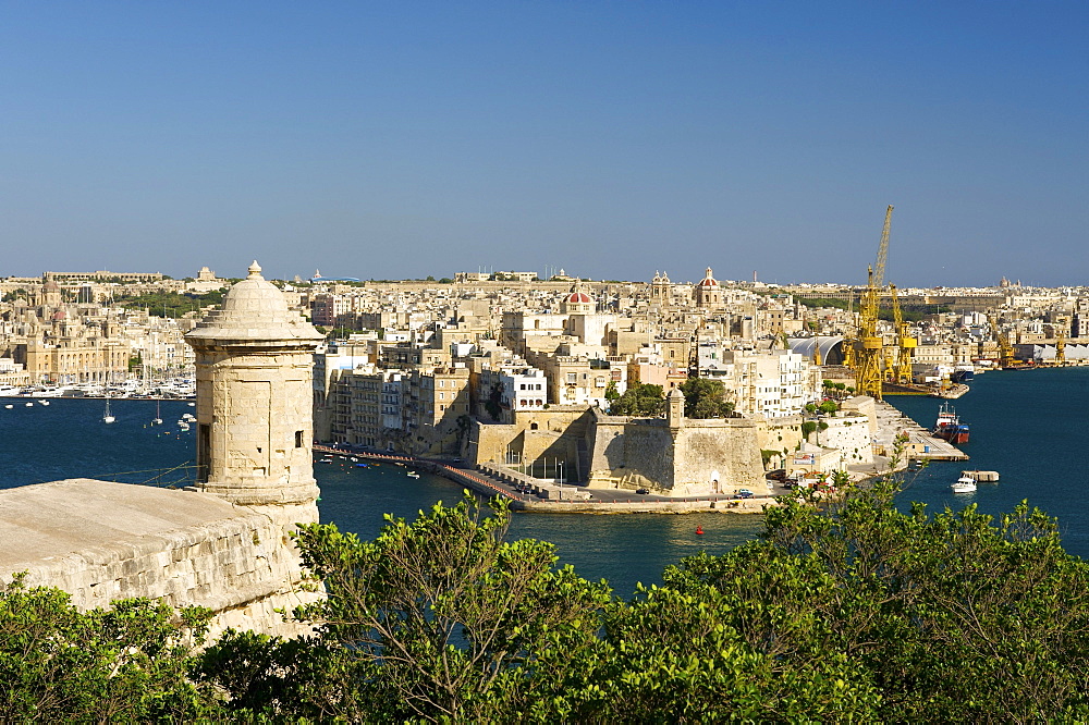 View from Valletta to Vittoriosa, Malta, Europe