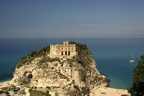 Santa Maria dell'Isola pilgrimage church, Tropea, Calabria, Italy, Europe