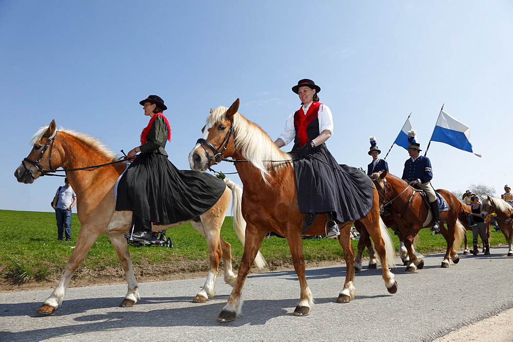 Georgiritt, George's Ride, Easter Monday procession, Traunstein, Chiemgau, Upper Bavaria, Bavaria, Germany, Europe