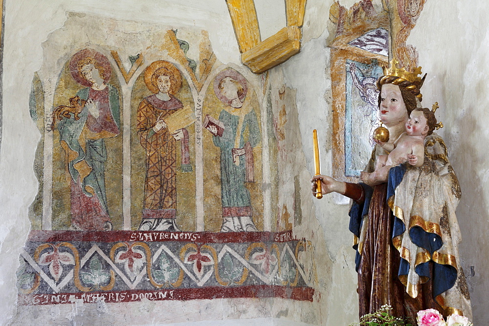 Frescoes in the Rosary Church, Maria Woerth at Woerthersee lake, Carinthia, Austria, Europe