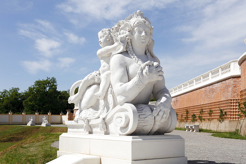 Sphinx, Baroque terrace garden, Schloss Hof castle in Schlosshof, Marchfeld, Lower Austria, Austria, Europe