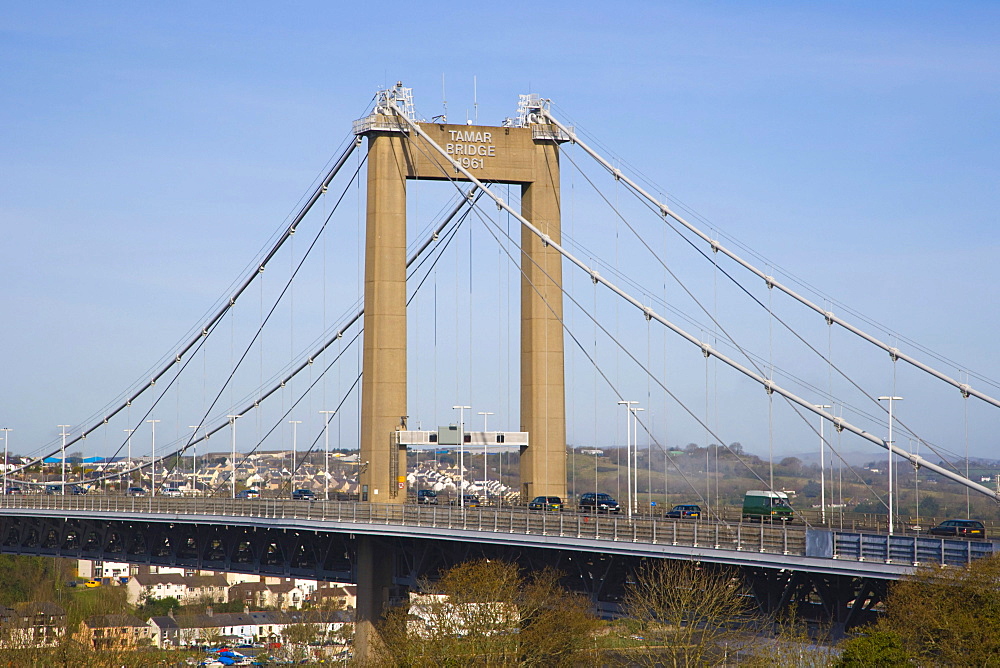 Tamar Bridge, Normandy Hill, Plymouth, between Cornwall and Devon, England, United Kingdom, Europe