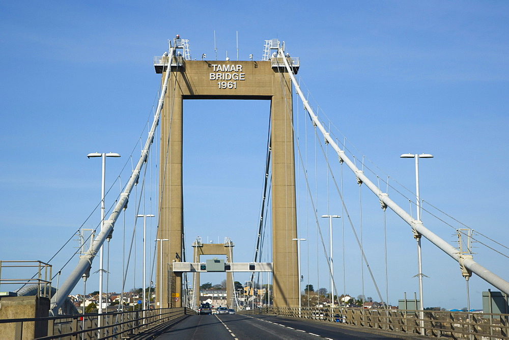 Tamar Bridge, Plymouth, between Cornwall and Devon, England, United Kingdom, Europe