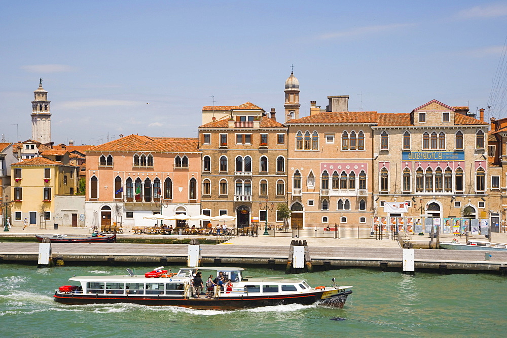 View of Fondamenta delle Zattere with Ponte Lungo from Canale della Giudecca near S Basilio, Venice, Italy, Europe