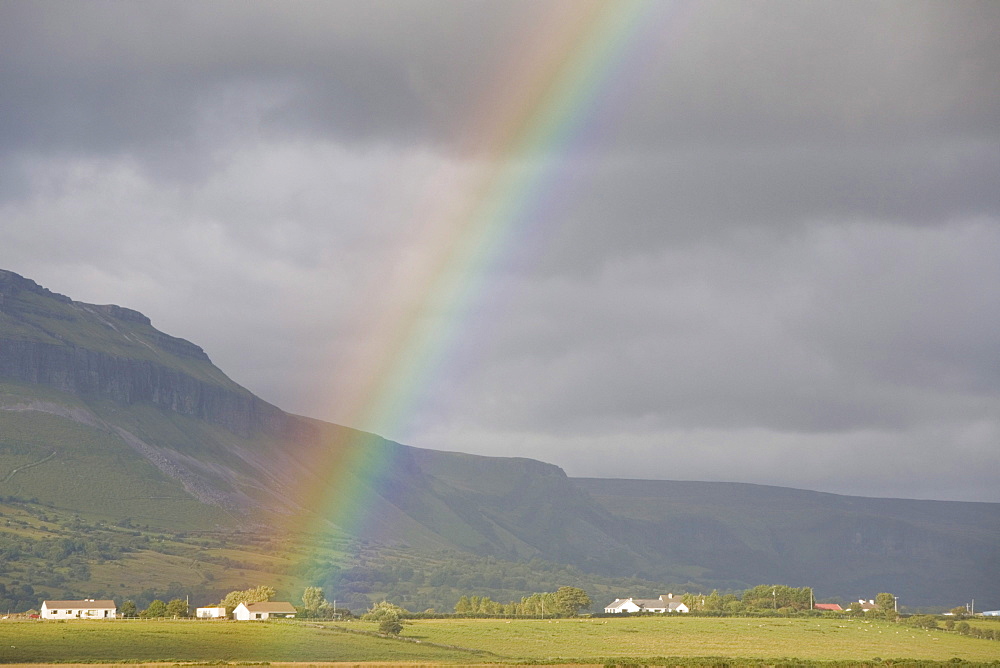 Rainbow in front of Ben Bulben Table Mountain, County Sligo, Connaught, Ireland, Europe