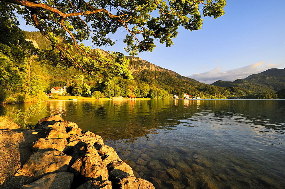 Evening at Kochelsee lake, district of Bad Toelz-Wolfratshausen, Bavaria, Germany, Europe