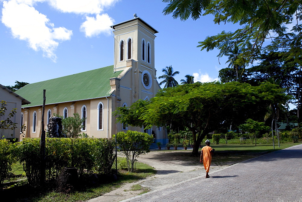 Church of La Digue, La Digue Island, Seychelles, Indian Ocean, Africa