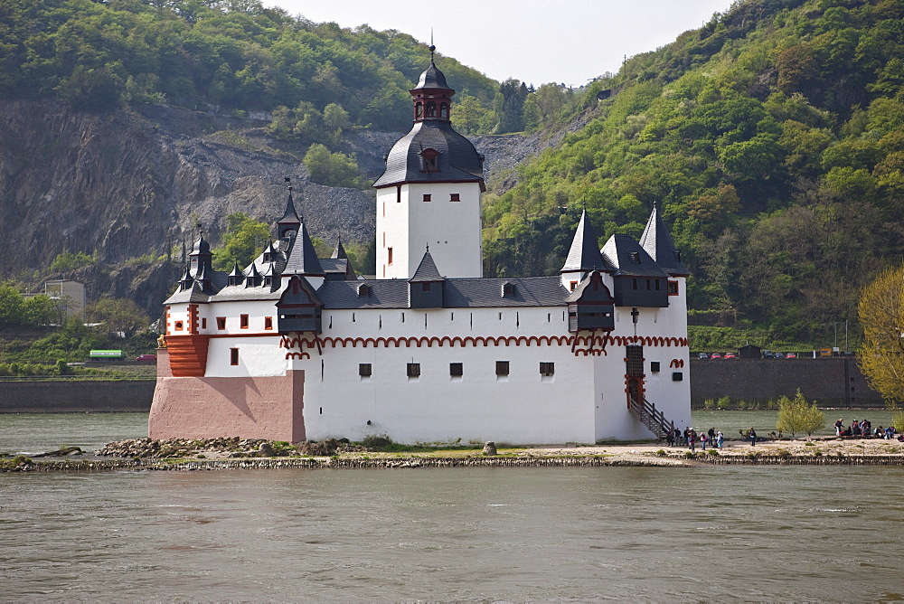 The zoll castle Pfalzgrafenstein in the Rhine, Kaub, Rhineland-Palatinate, Germany, Europe