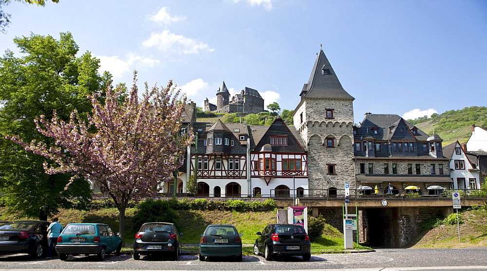 Bacharch and Stahleck Castle, Unesco World Heritage Upper Middle Rhine Valley, Bacharach, Rhineland Palatinate, Germany, Europe