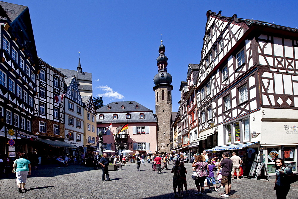 The marketplace of Cochem, district of Cochem-Zell, Moselle, Rhineland-Palatinate, Germany, Europe