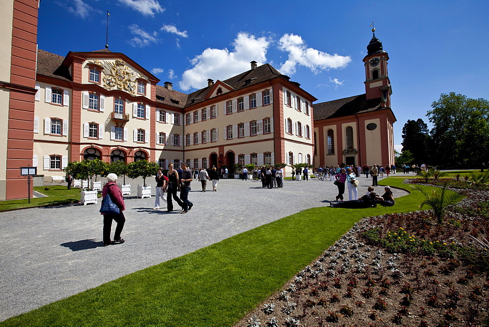 The historic baroque palace, Deutschordensschloss castle of the Teutonic Knights, Mainau, Mainau Island, Lake Constance, County Konstanz, Baden-Wuerttemberg, Germany, Europe