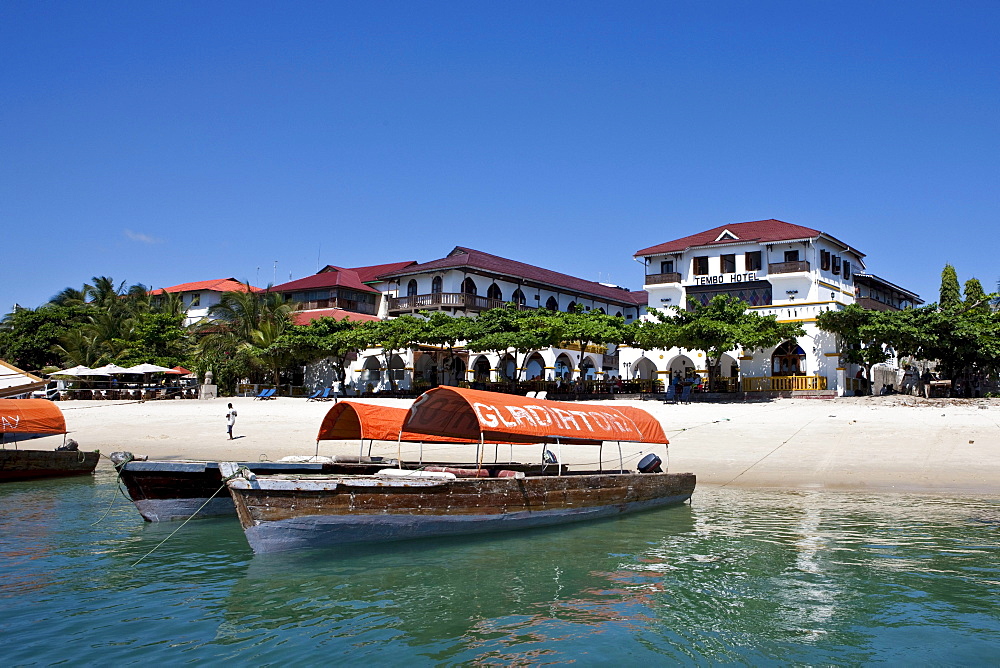 Tembo Hotel on the harbour of Stonetown, Zanzibar, Tanzania, Africa