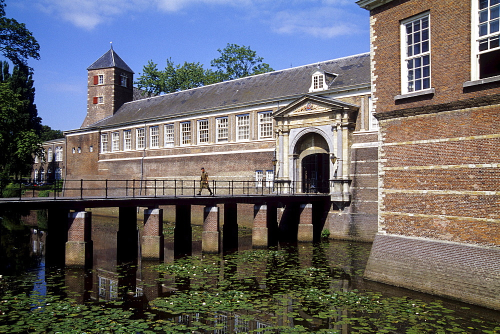 Entrance to the castle, Kasteel van Breda, the KMA Royal Military Academy is located in the Castle, Breda, Province of North Brabant, Noord-Brabant, Netherlands, Benelux, Europe