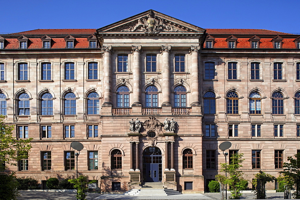 Portal, Gewerbemuseum trade museum, built 1892-1897, concept Theodor von Kramer, historism, old town, Nuremberg, Middle Frankonia, Frankonia, Bavaria, Germany, Europe