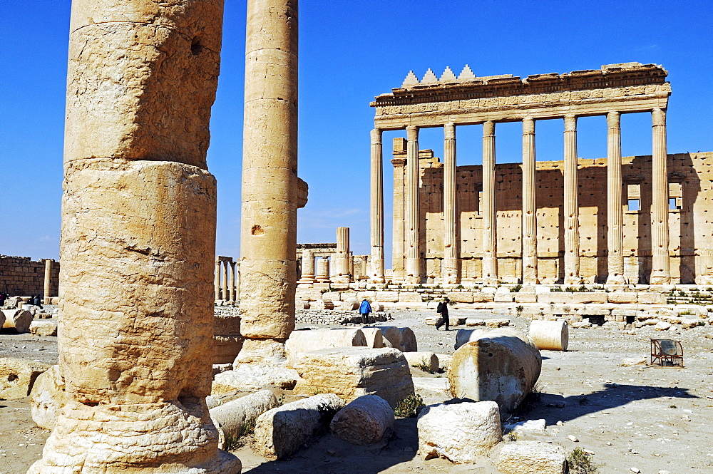 Temple of Baal, Aglibol, Yarhibol, in the ruins of the Palmyra archeological site, Tadmur, Syria, Asia