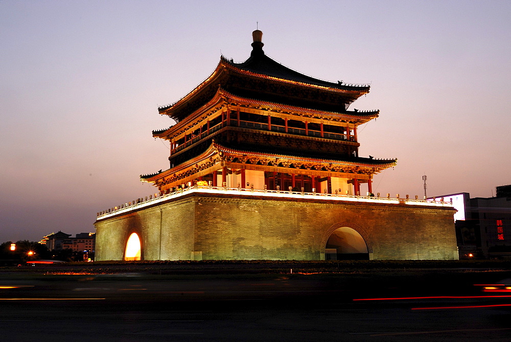 Drum Tower, Gu Lou, evening mood, Xian, Shaanxi, China, Asia