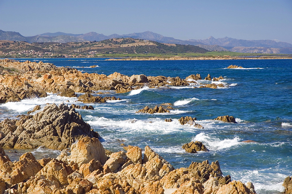 Rocky coast, Capo Comino, Sardinia, Italy, Europe