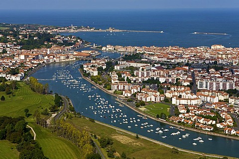 Aerial view of St Jean de Luz, France