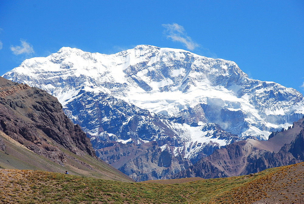 Mt Aconcagua, with 6970 metres highest peak in America, Mendoza region, Argentina, South America