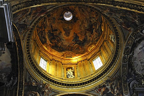 Cupola of the Chiesa del Gesu Church, Piazza del Gesu Square, historic centre, Rome, Italy