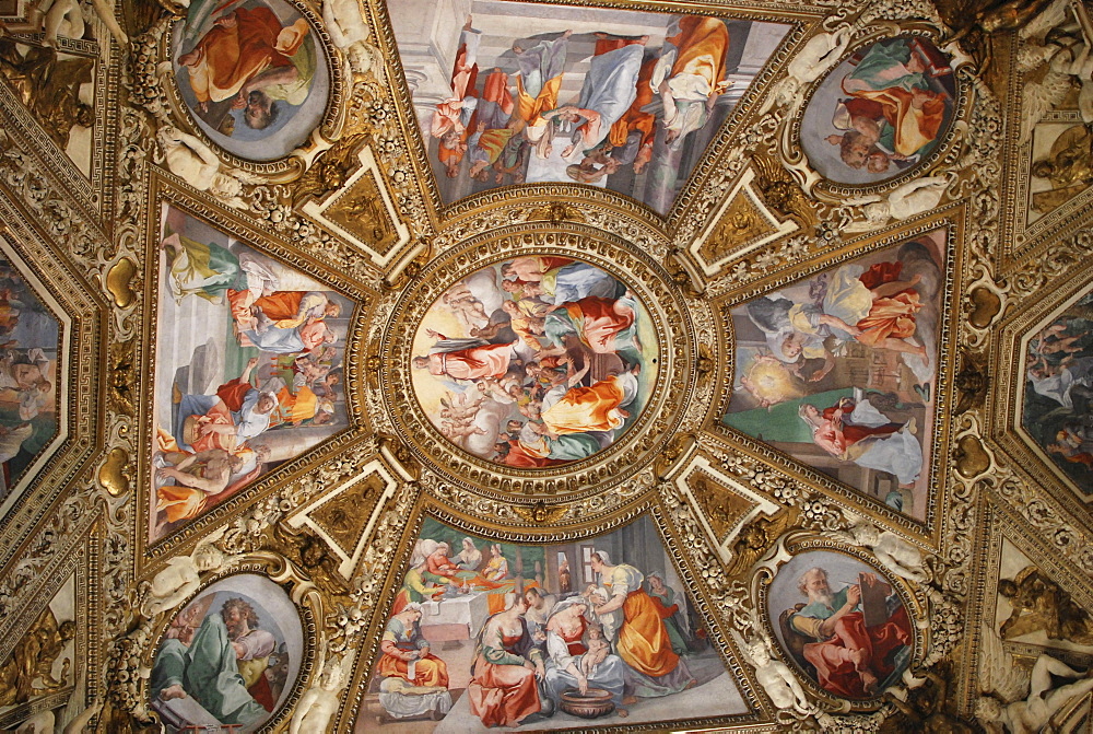 Ceiling paintings, church of Santa Maria in Trastevere, Old Town, Rome, Italy, Europe